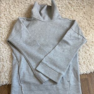 Gray Cowl Neck Sweater with Soft Cotton Blend